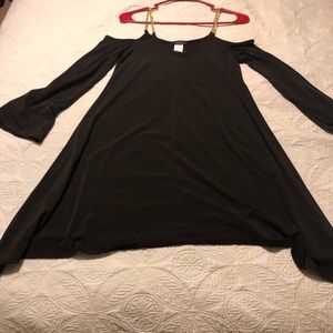 Black flowy short dress